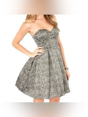 NWT Anthropologie Ladakh Black Strapless Fit-and-Flare Dress sz 0